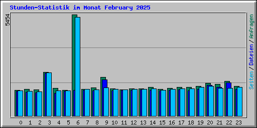 Stunden-Statistik im Monat February 2025